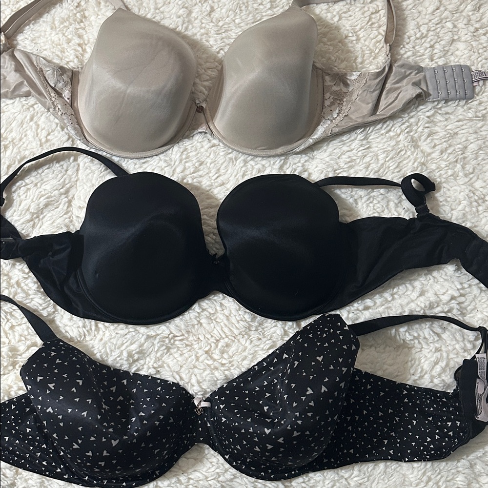 1/$20 or 3/$50 Victoria Secret Perfect Coverage Women's Black and Tan Bra Set